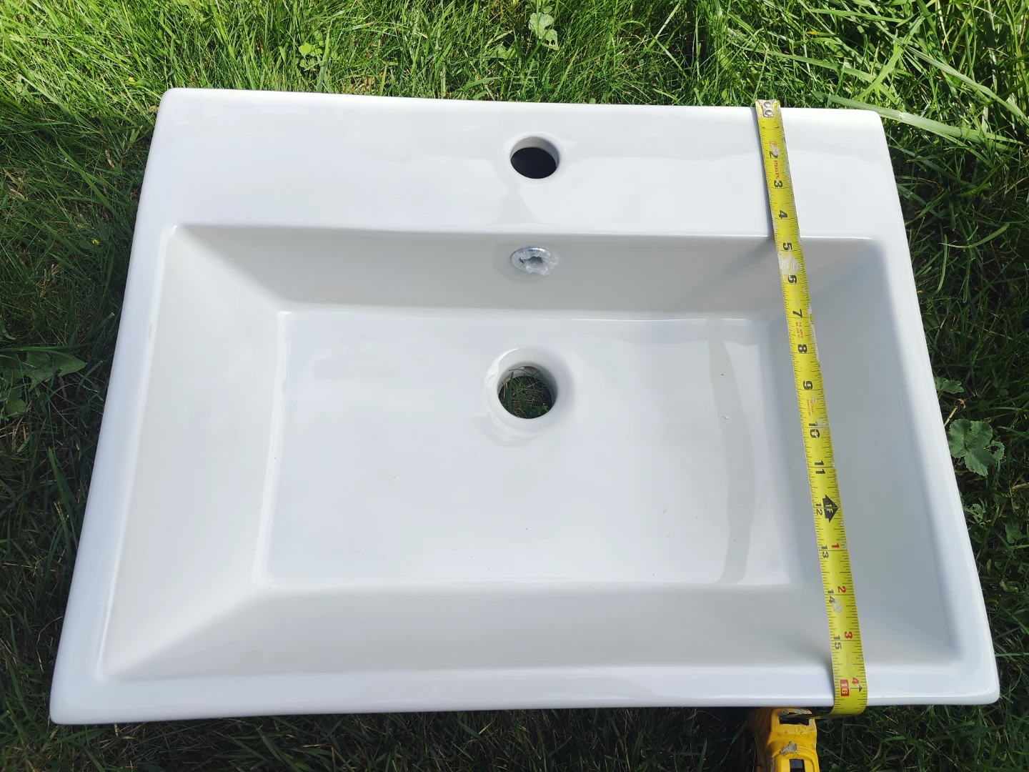 White Ceramic Bathroom Sink - photo 3