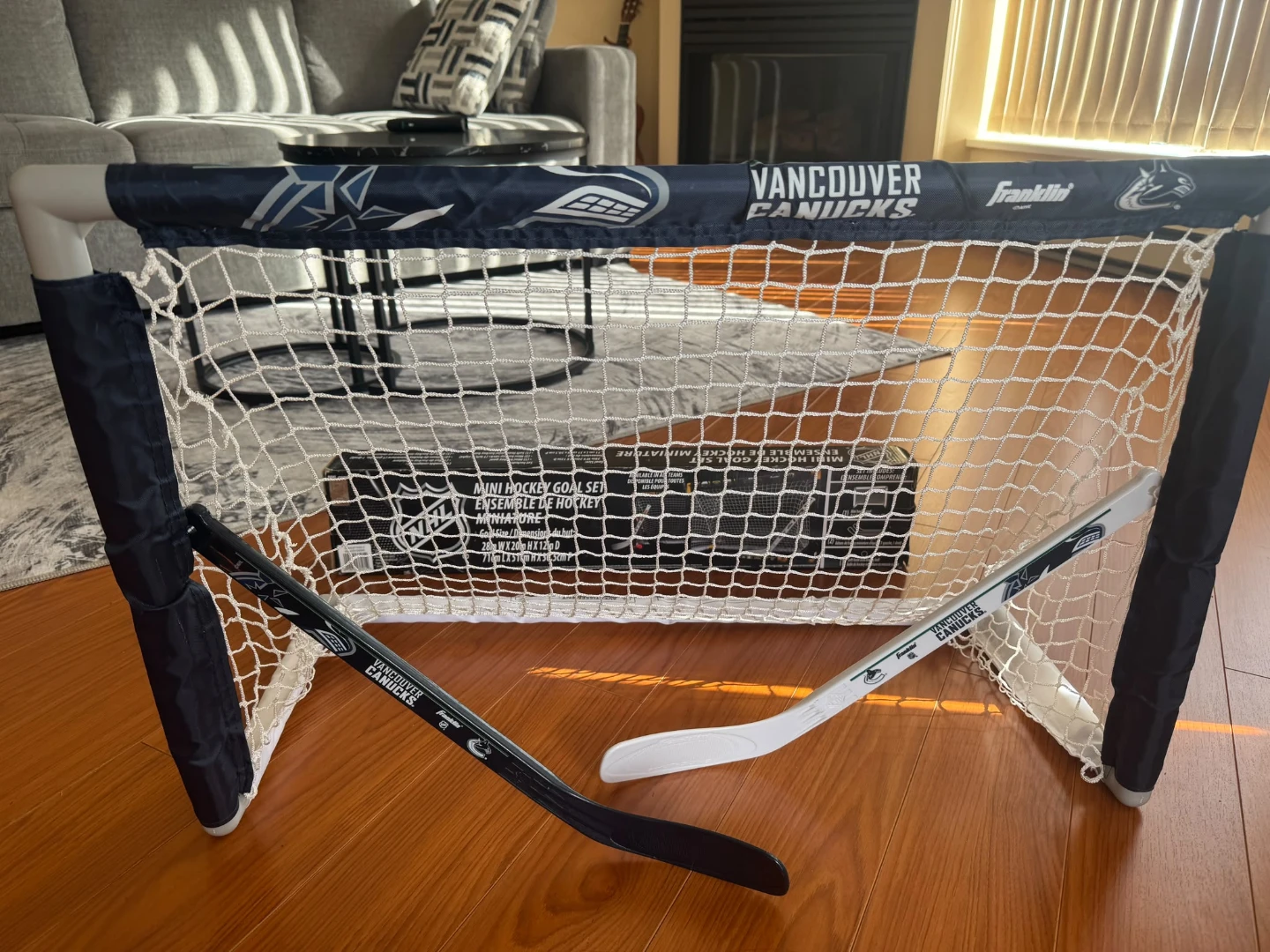 Vancouver Canucks Mini Hockey Goal Set with Sticks