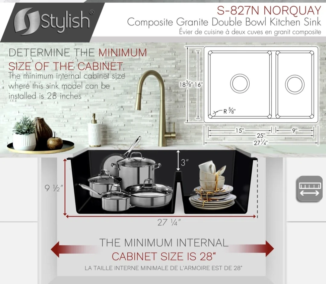 BRAND NEW Composite Granite Double Bowl Kitchen Sink - photo 4