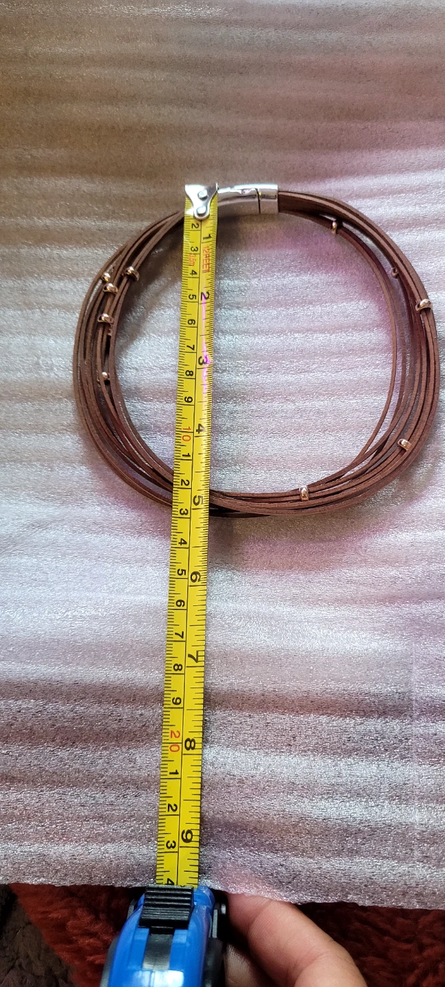Layered Leather Bracelet with Magnetic Clasp - photo 3