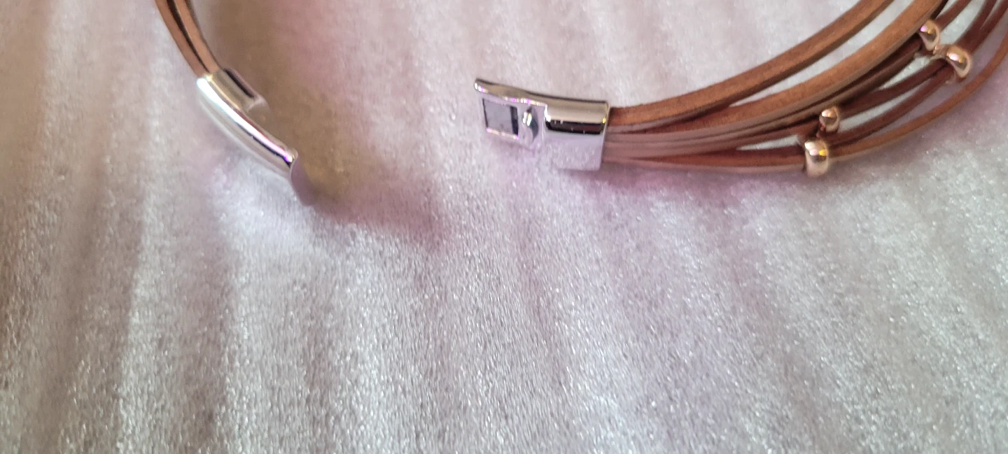 Layered Leather Bracelet with Magnetic Clasp - photo 4