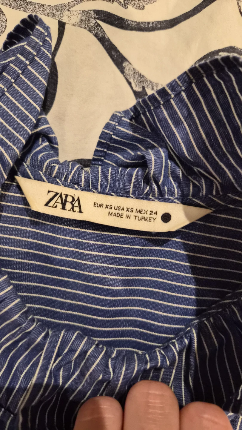 ZARA Blue Striped Long Sleeve Button-Up Shirt - photo 2