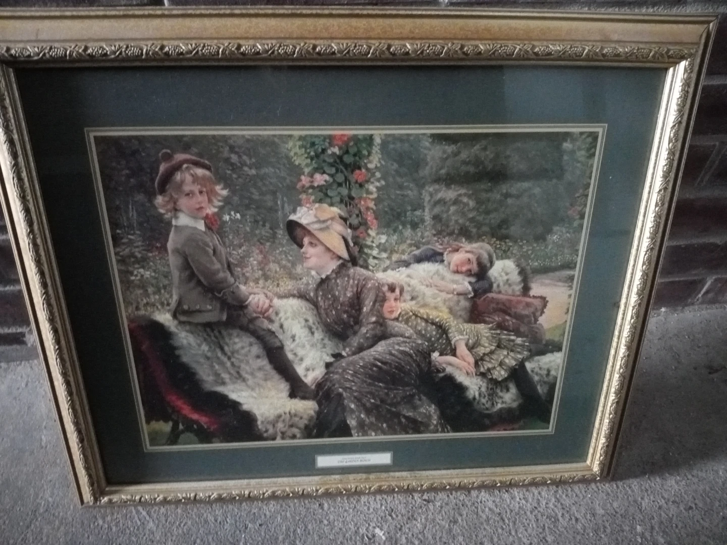 James Jacques Joseph Tissot "The Garden Bench" Framed Print