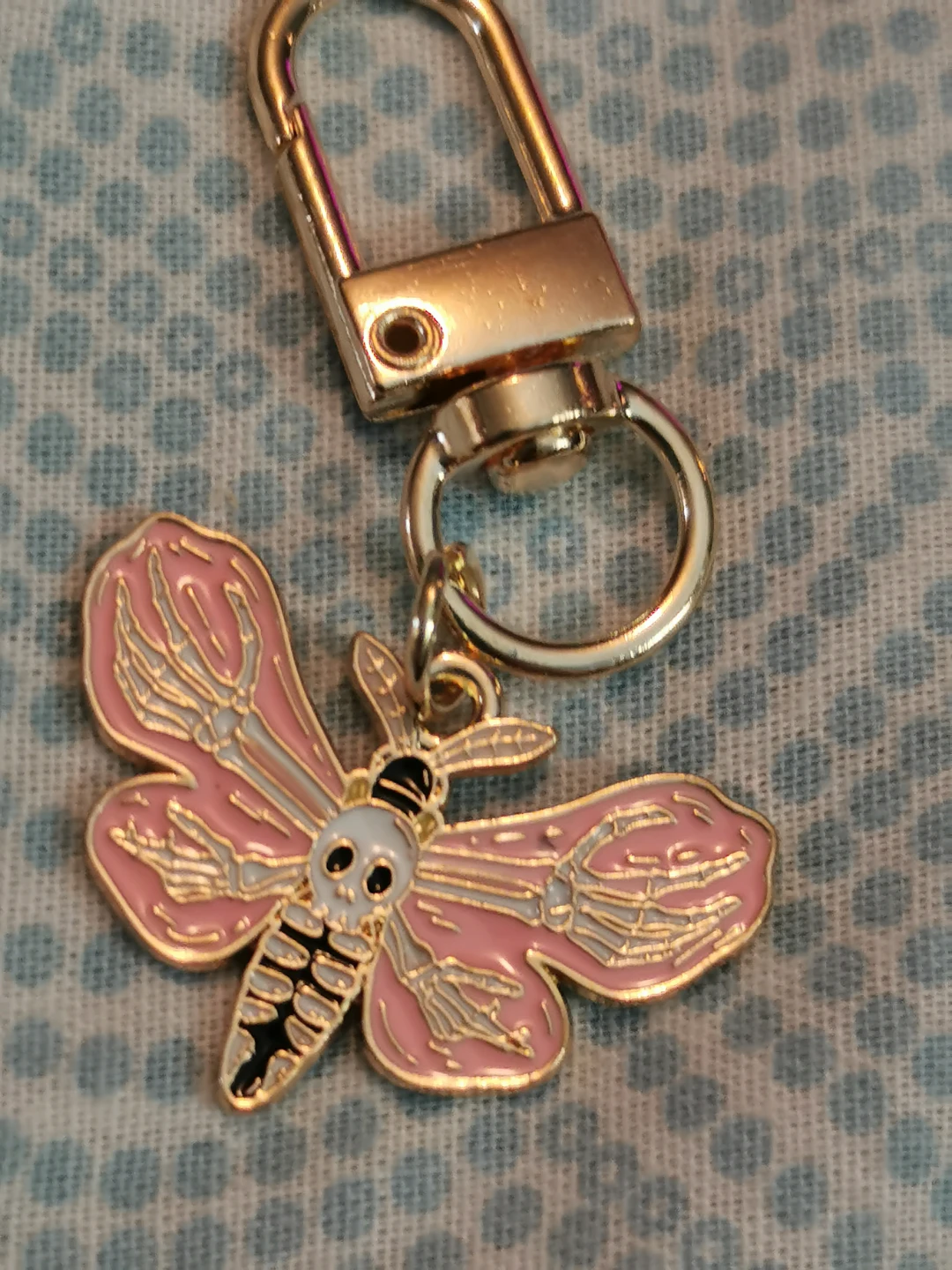 Pink Death's Head Moth Keychain