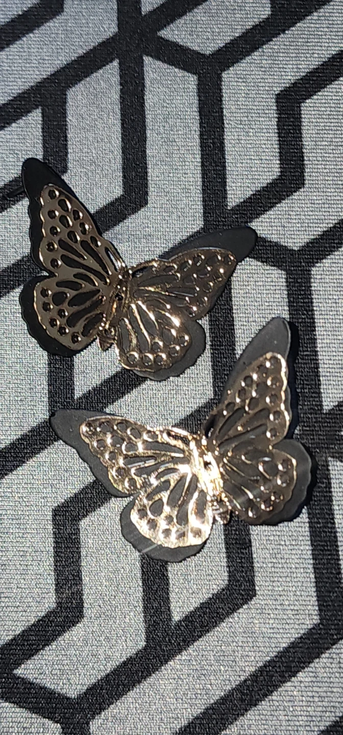 Gold & black Butterfly Earrings - photo 3