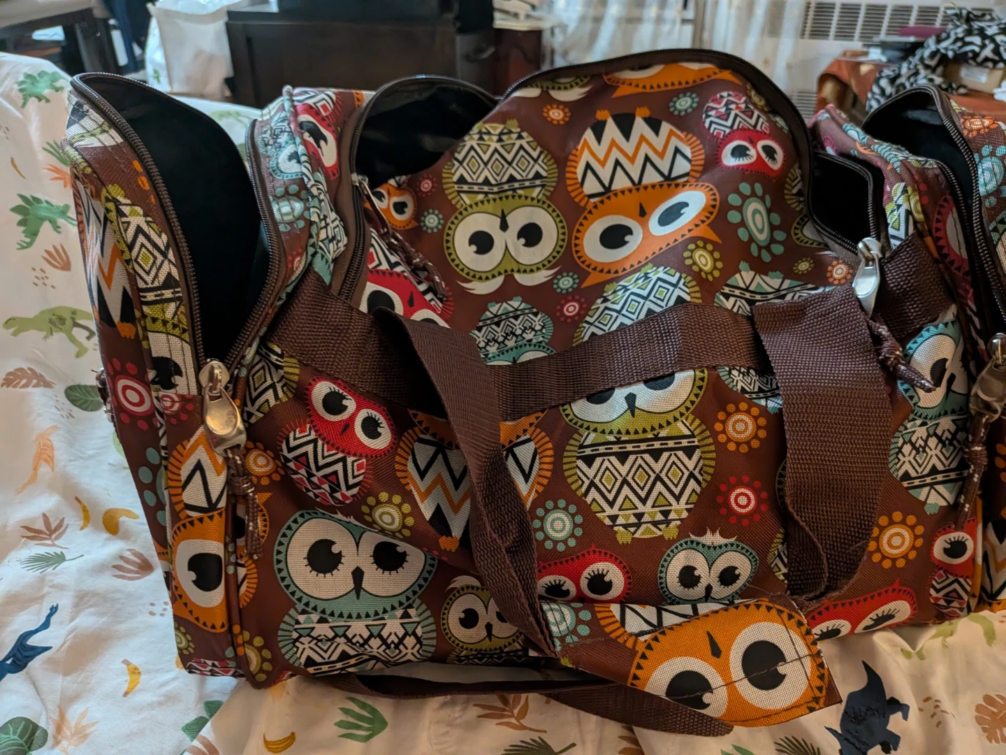 Brown Owl Print Duffel Bag - photo 4