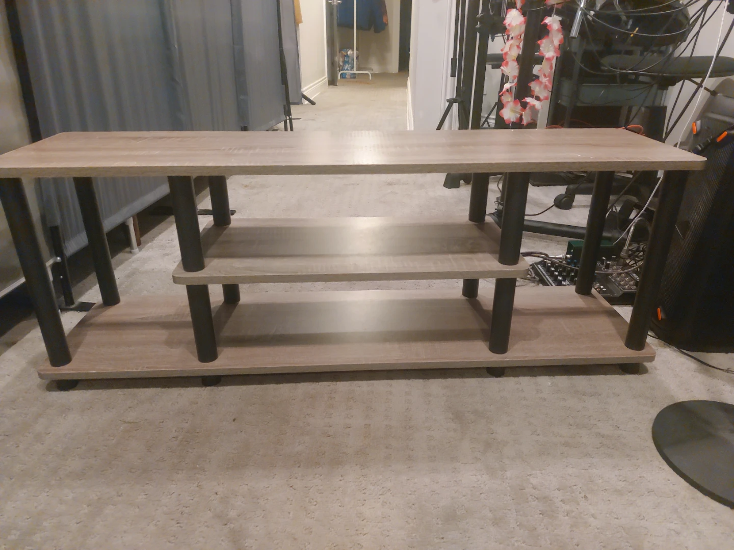 Wood 3-Tier Media Console Stand - photo 2