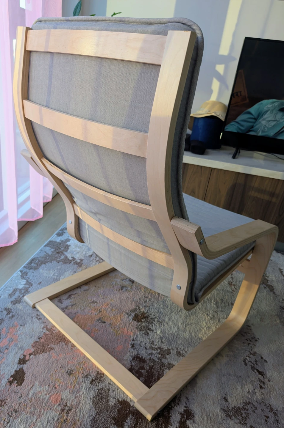 Armchair with light grey cushion - photo 5