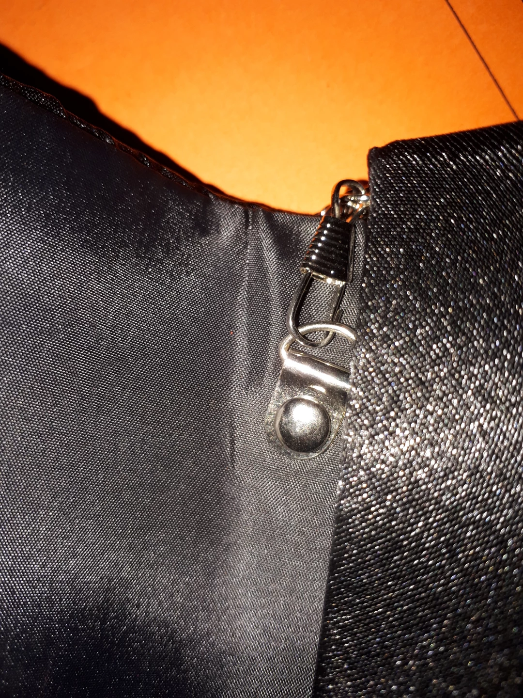 Black Pleated Clutch with Rhinestone Accent - photo 4