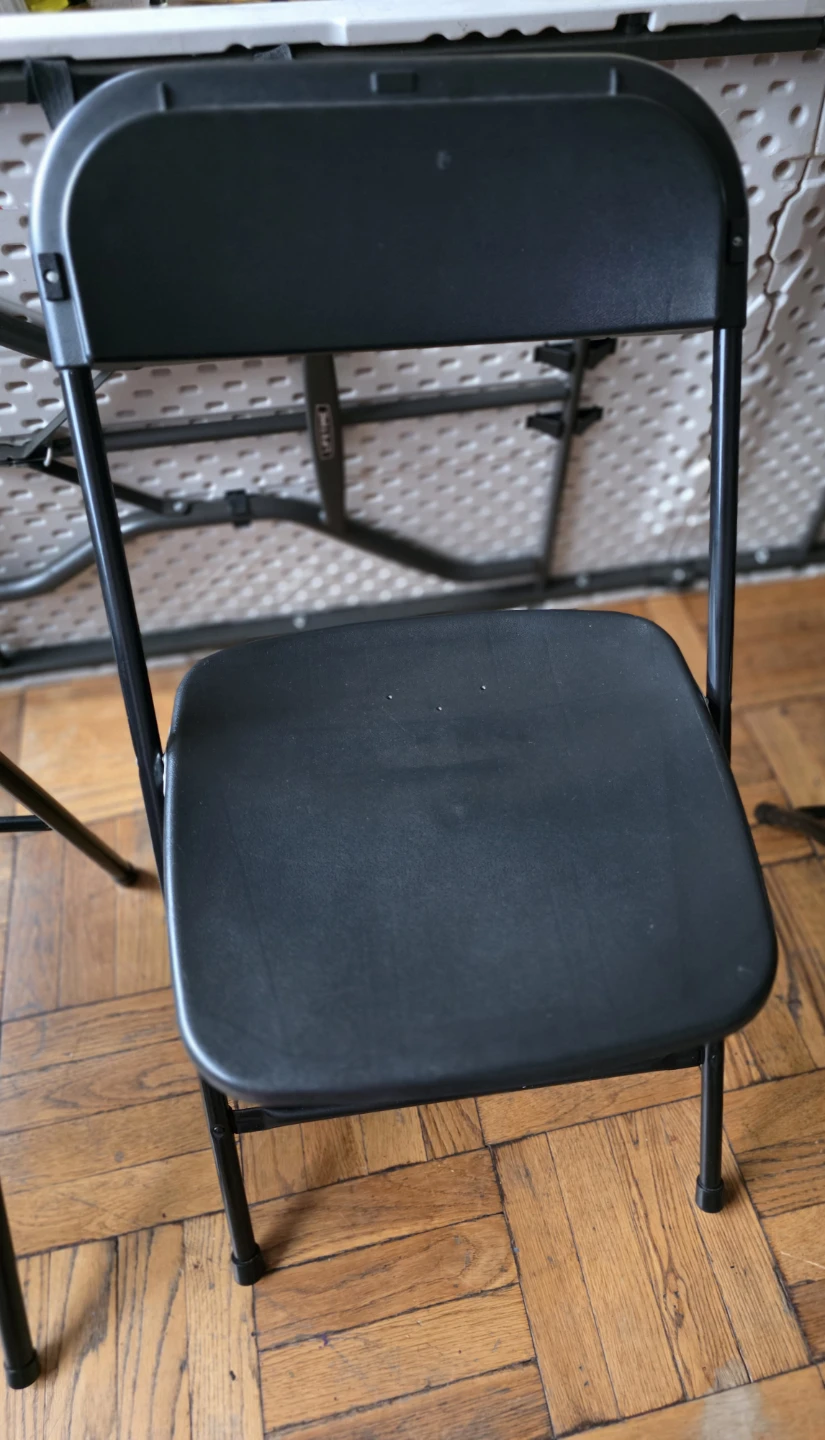 Set of 8 Black Folding Chairs - photo 2