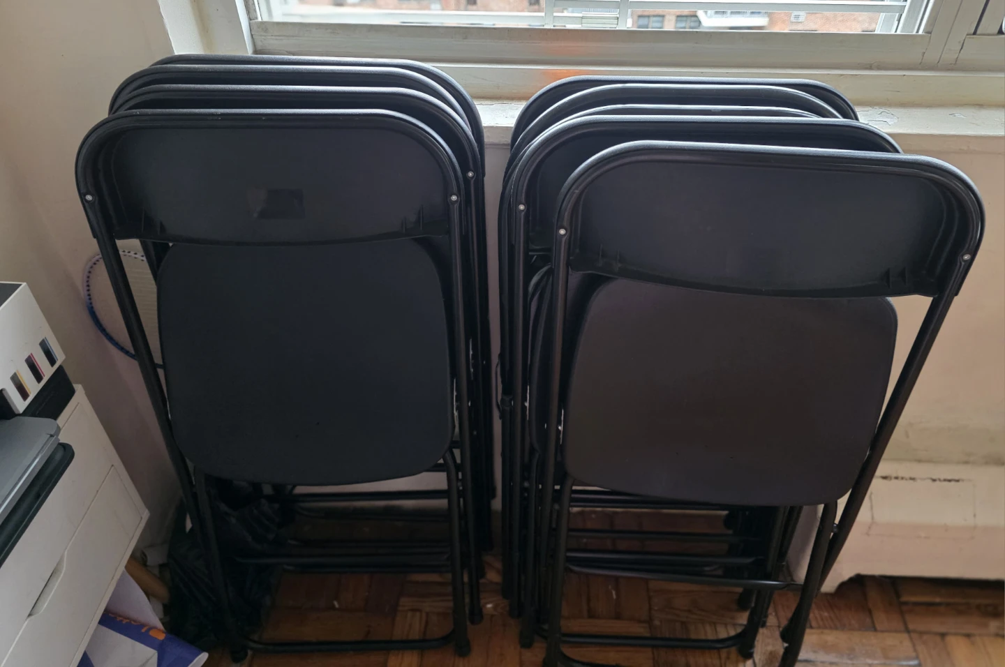 Set of 8 Black Folding Chairs - photo 3