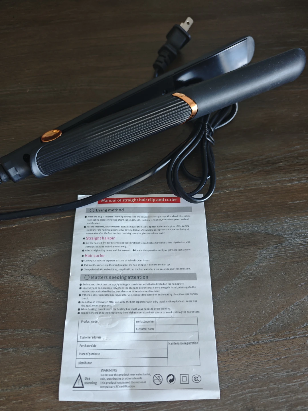Black Straight Hair Clip and Curler - photo 2