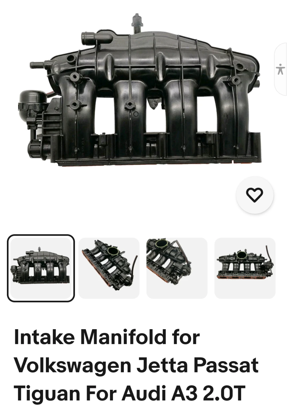 Intake Manifold for Volkswagen Jetta Passat Tiguan Audi A3 2.0T - photo 2