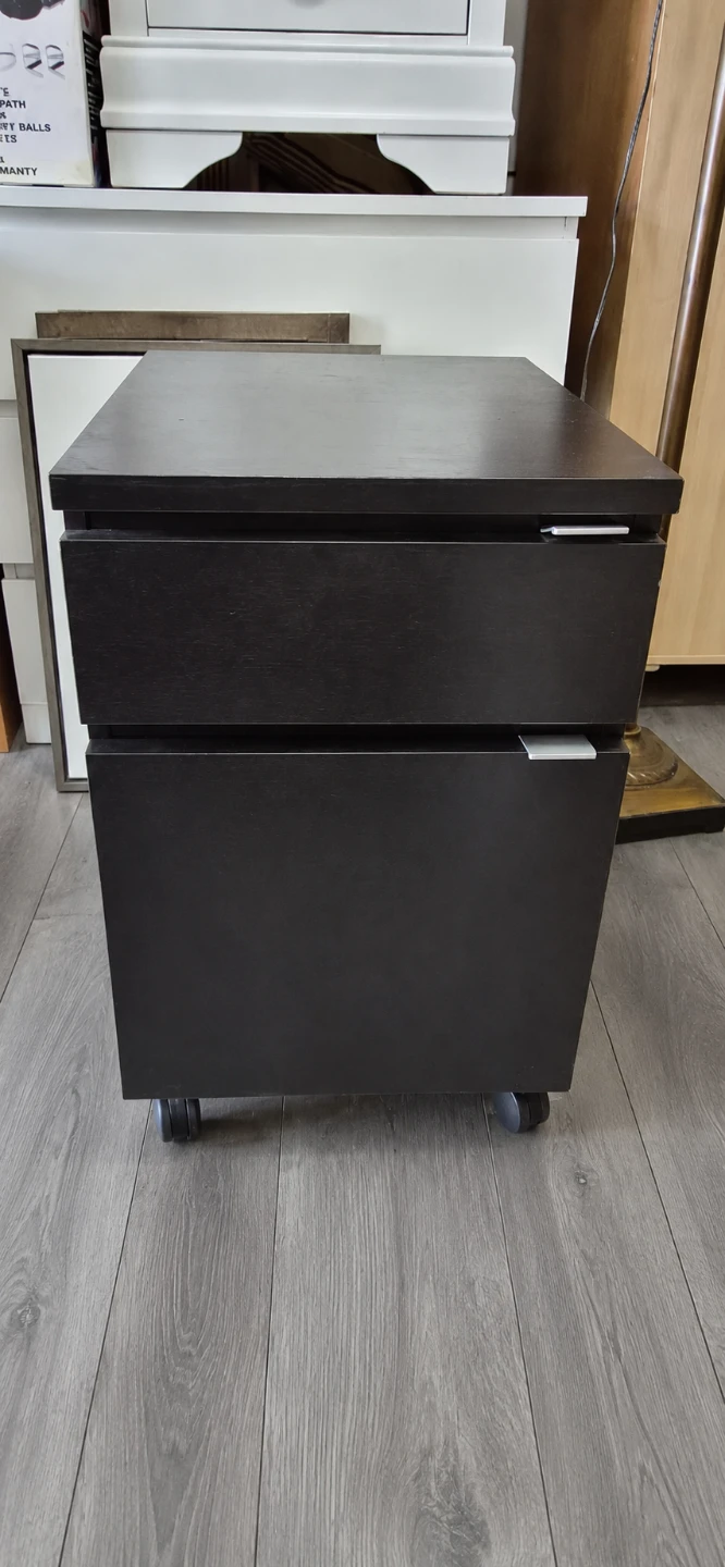 Dark Brown Rolling File Cabinet