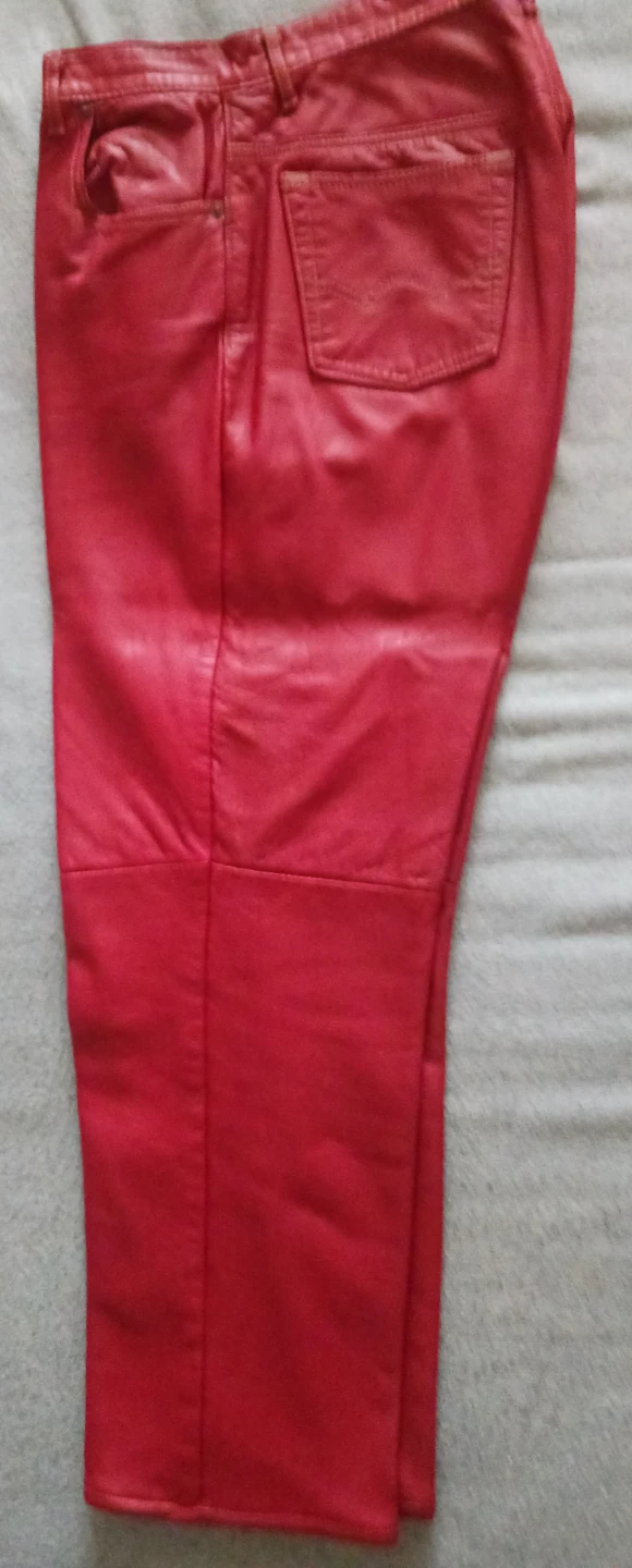 Skotts Suede Red Leather Pants Size 32 - photo 3