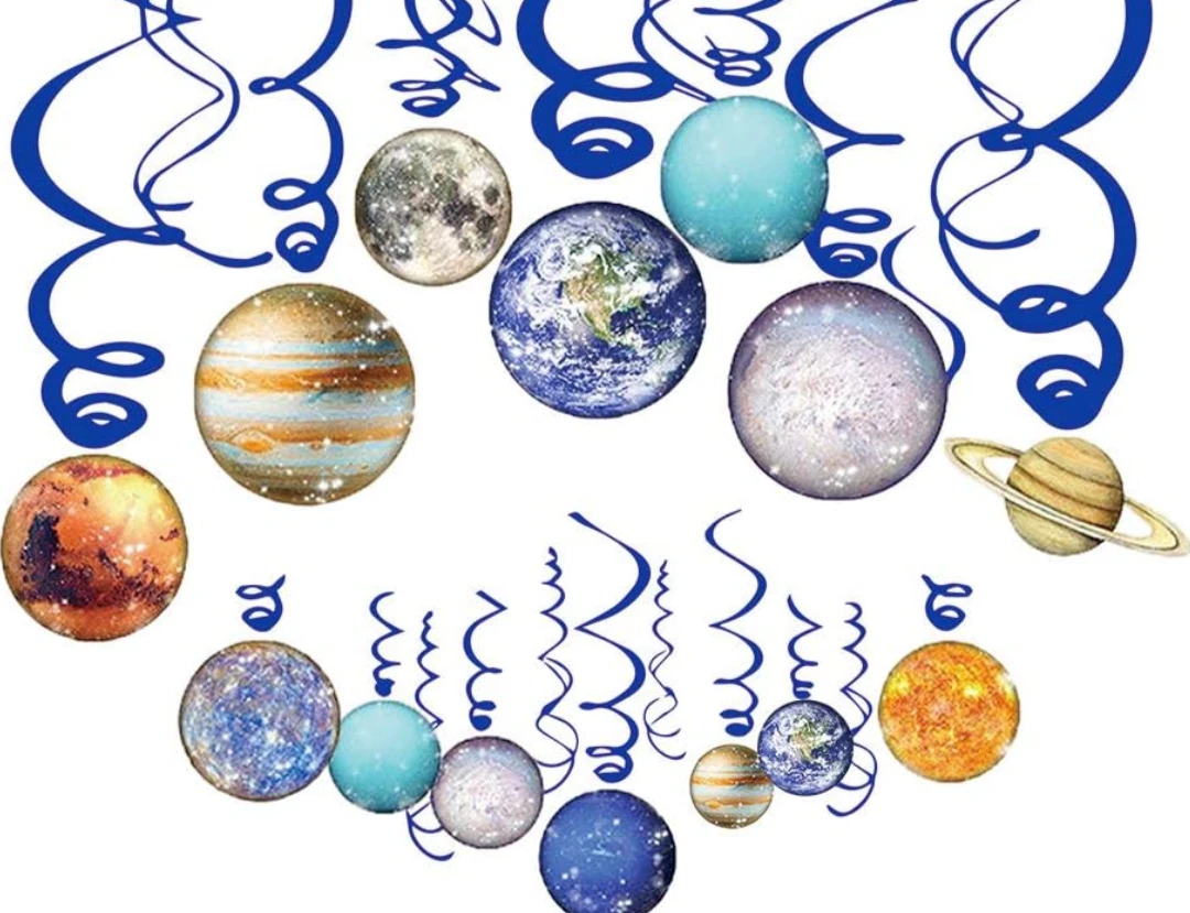 Space Planets Hanging Swirl Decorations NEW - photo 2