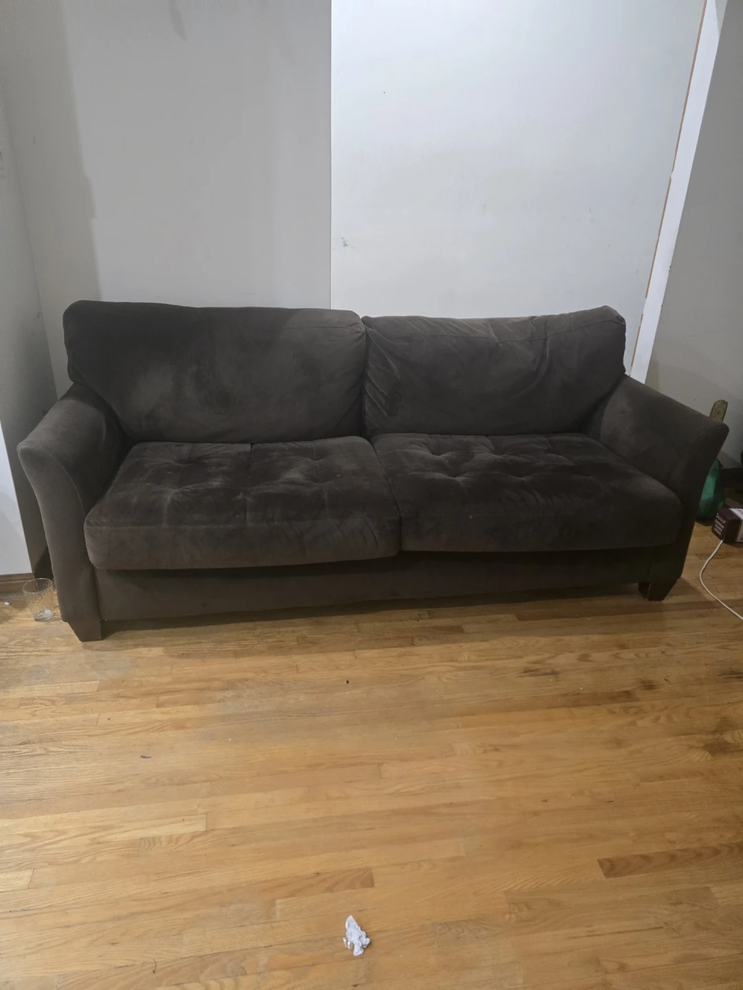 Brown Suede Loveseat Sofa - photo 3