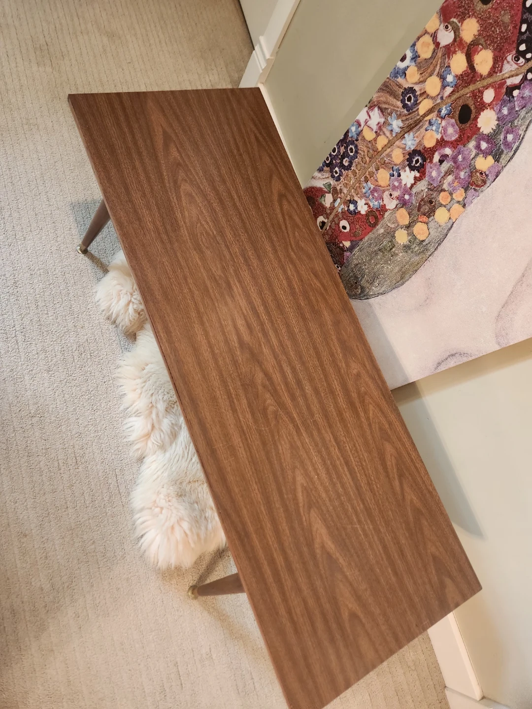 ANTIQUE Wood coffee Table with formica surface. - photo 4