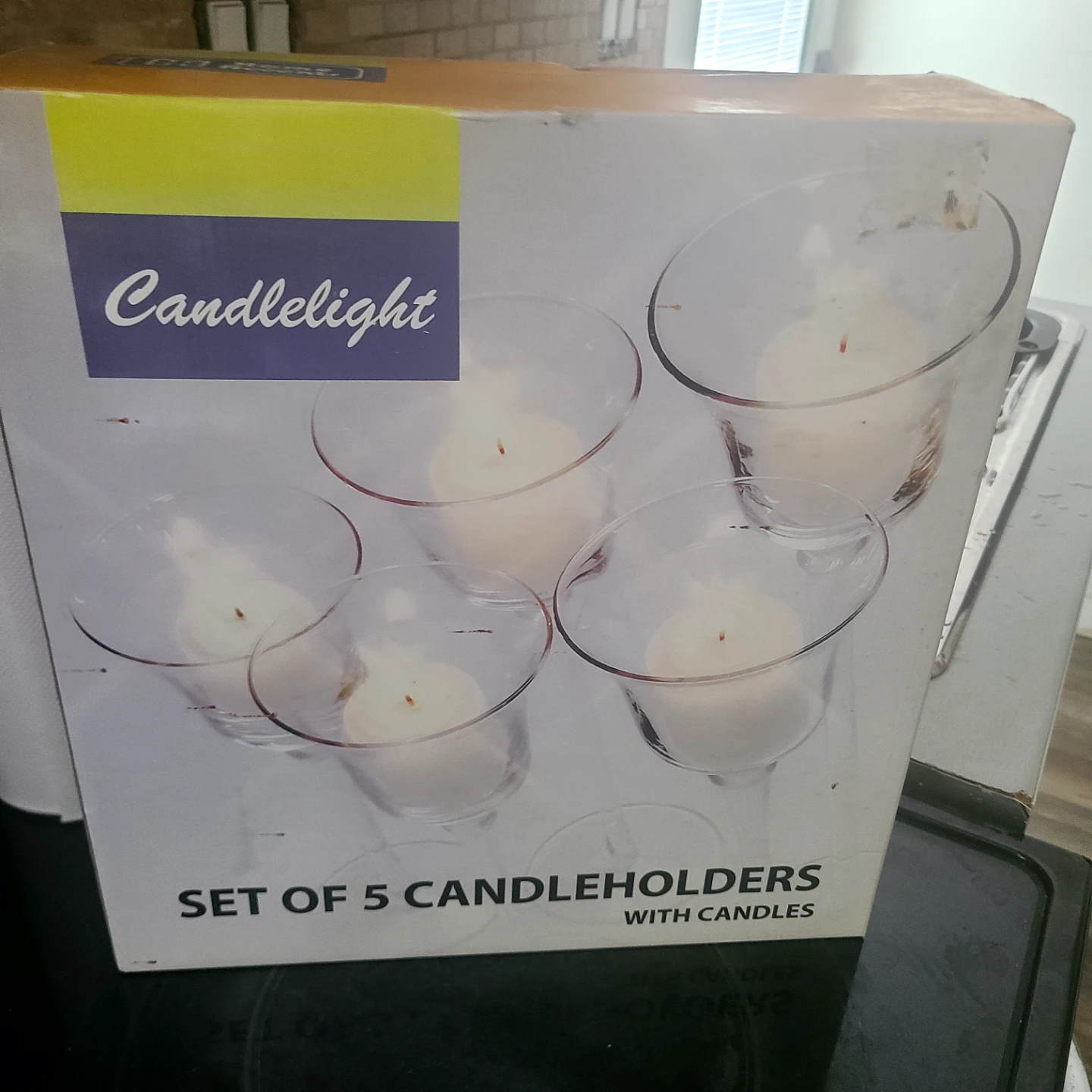 Candlelight Set of 5 Candleholders with Candles