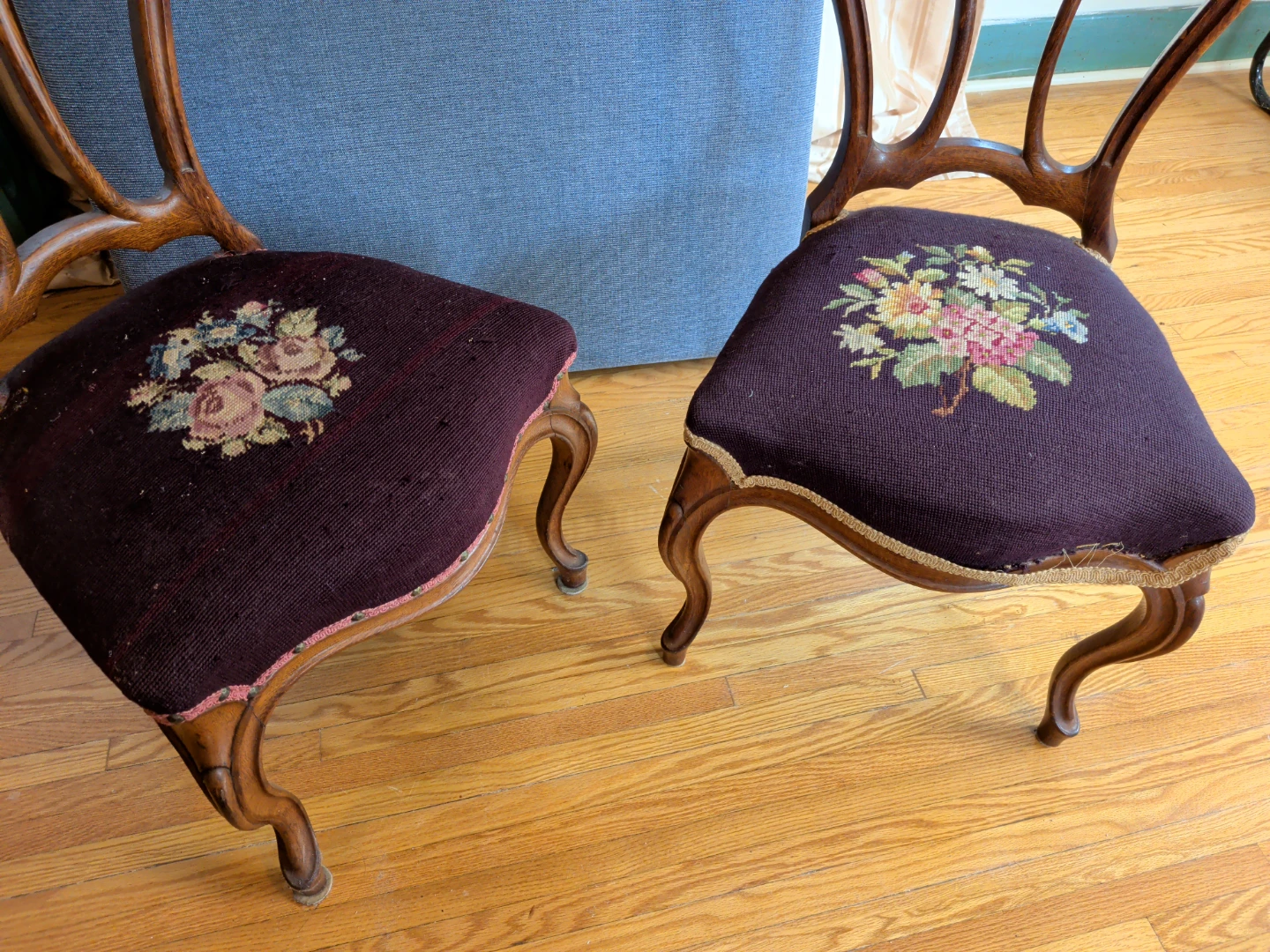 Vintage Needlepoint Accent Chairs (Set of 2) - photo 2