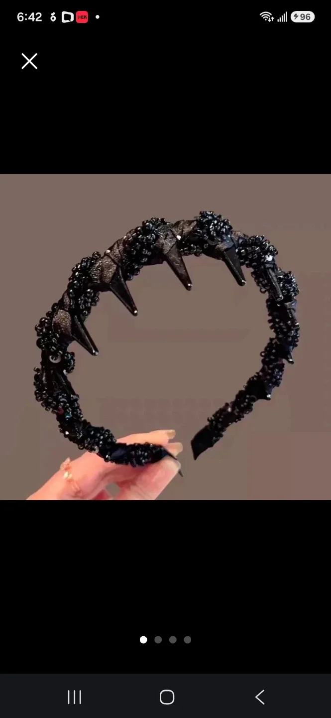 Sparkly Beaded Headband with Spikes - photo 2