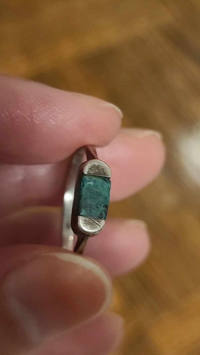 Sterling Silver Ring with Turquoise Stone size 8-9