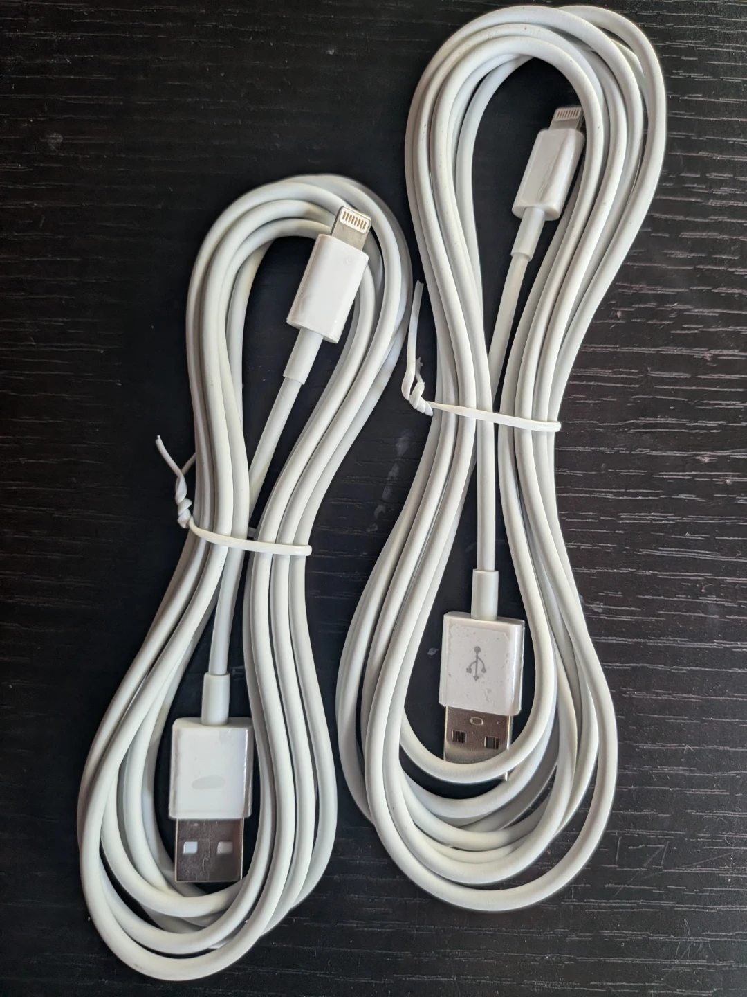 2x White Apple Lightning to USB Cables