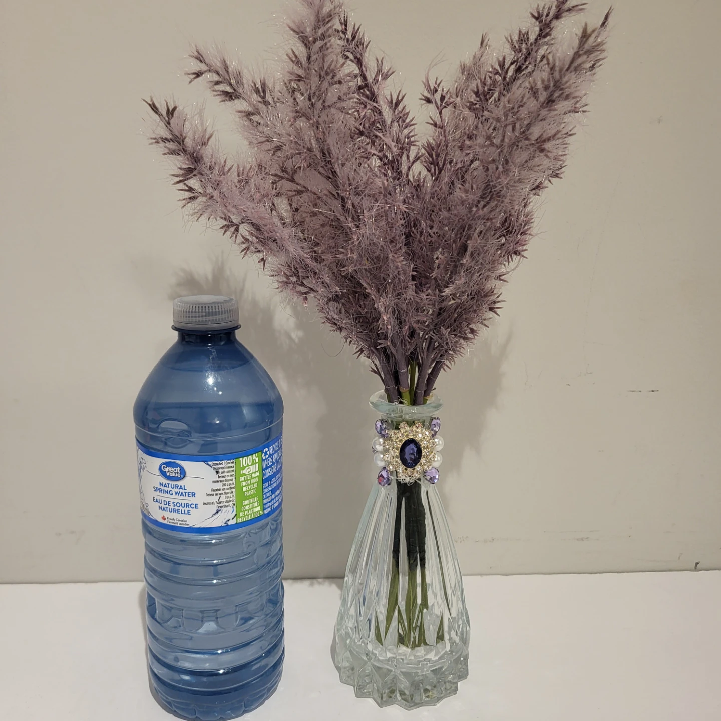 Decorative Glass Vase with Faux Flowers - photo 4