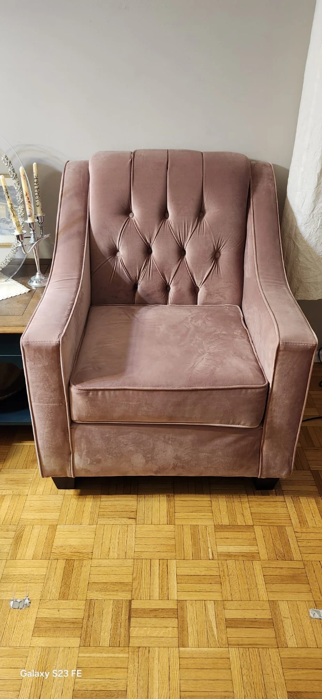 2 Velvet Accent Armchairs and love seats(total 4)