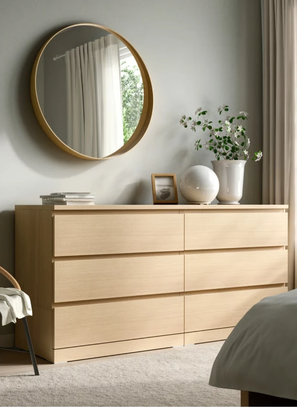 IKEA STOCKHOLM Round Mirror 31 1/2"  Oak Veneer - photo 3