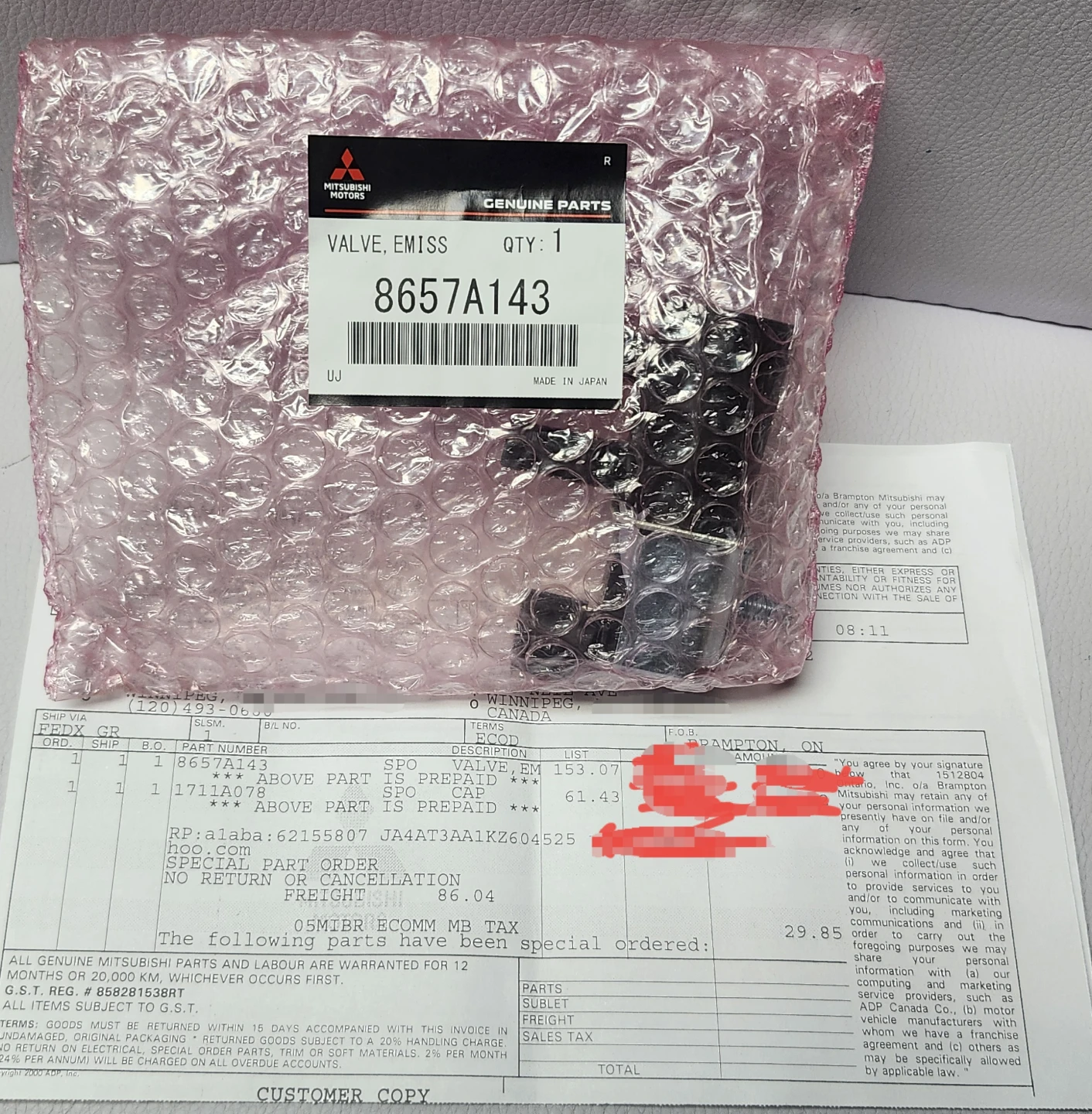 8657A143 genuine OEM Mitsubishi Vacuum Solenoid - photo 2