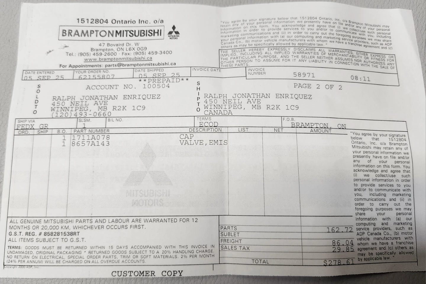 8657A143 genuine OEM Mitsubishi Vacuum Solenoid - photo 4