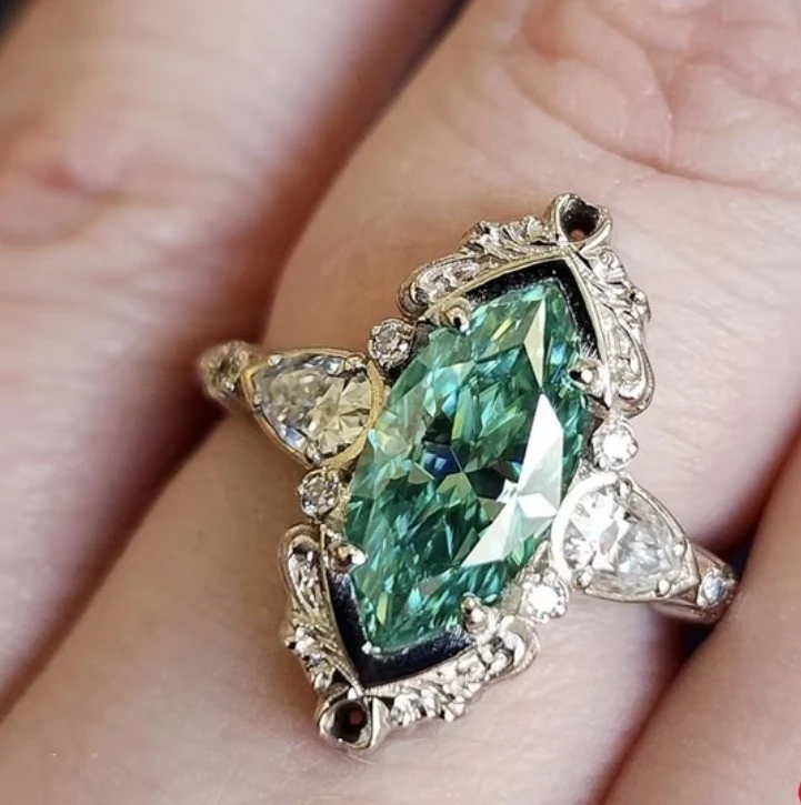 Vintage Marquise Cut Gemstone Ring