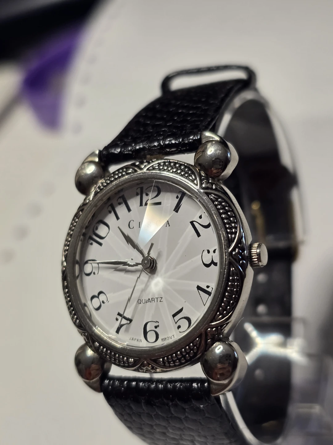 32mm Circa Quartz Watch Faceted Crystal NEW BATTERY - photo 5