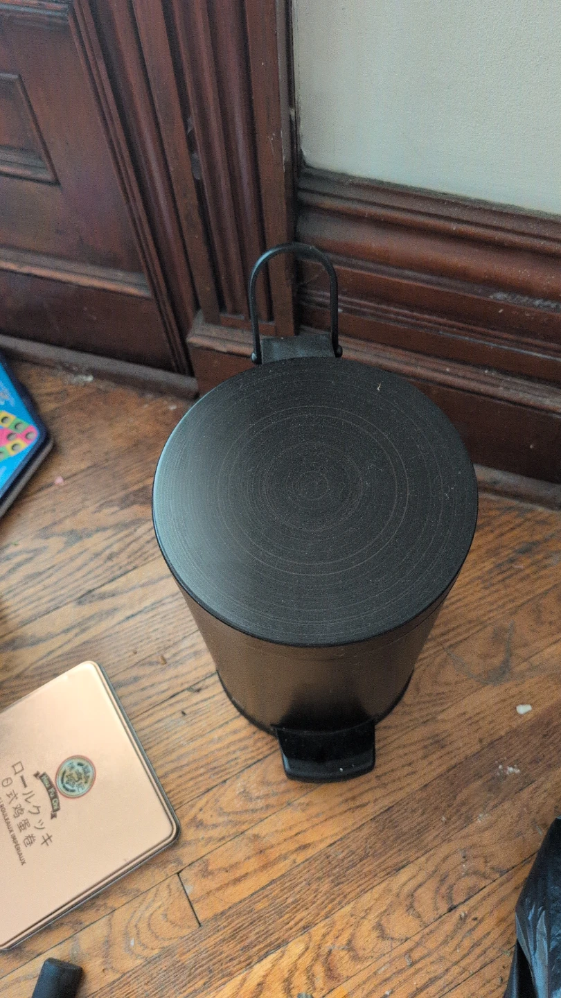 Black Metal Step Can Trash Bin