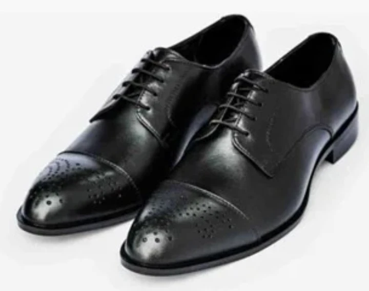 Black Cap Toe Oxford Dress Shoes