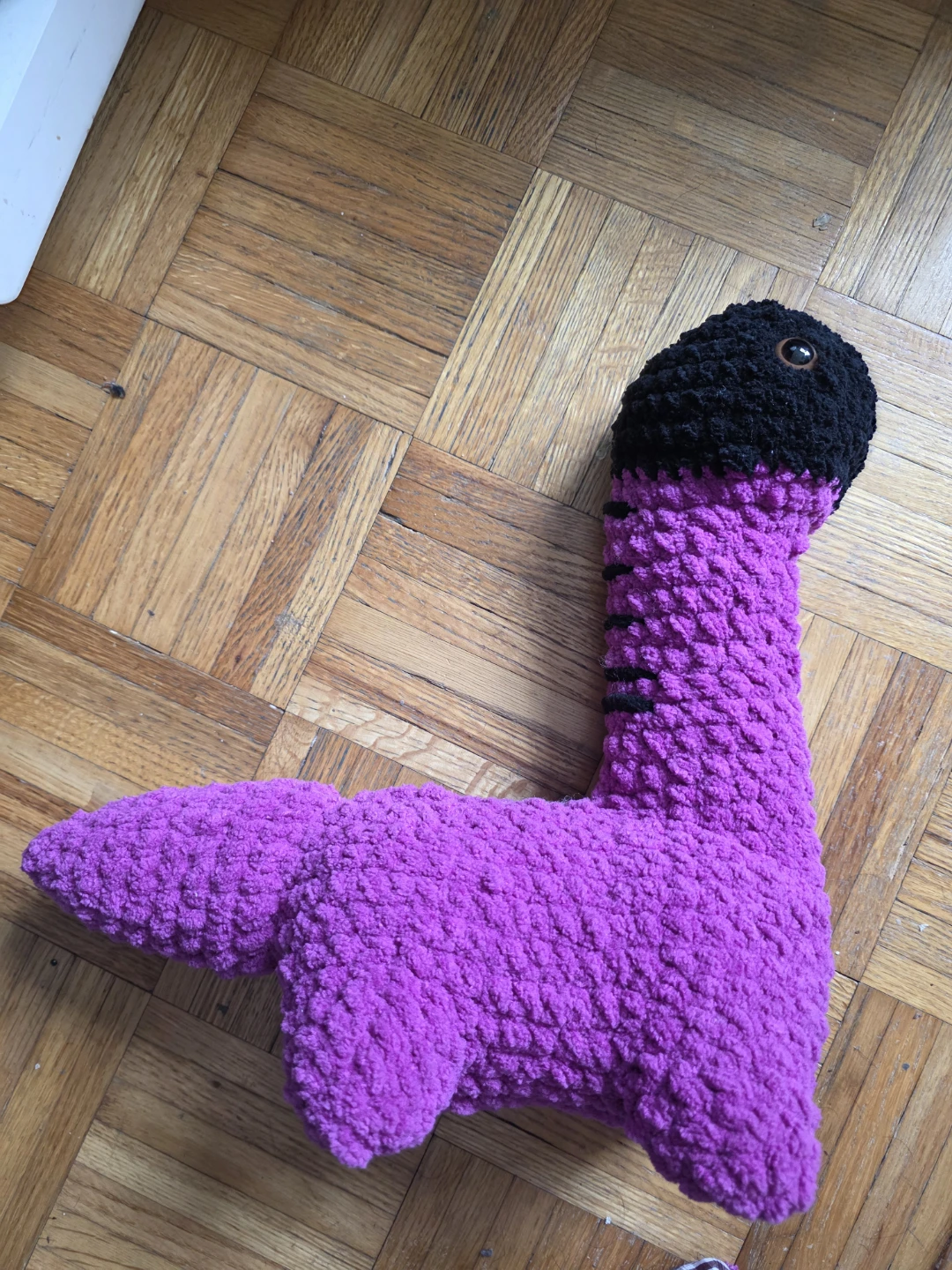 Crocheted Purple Dinosaur plush - photo 3