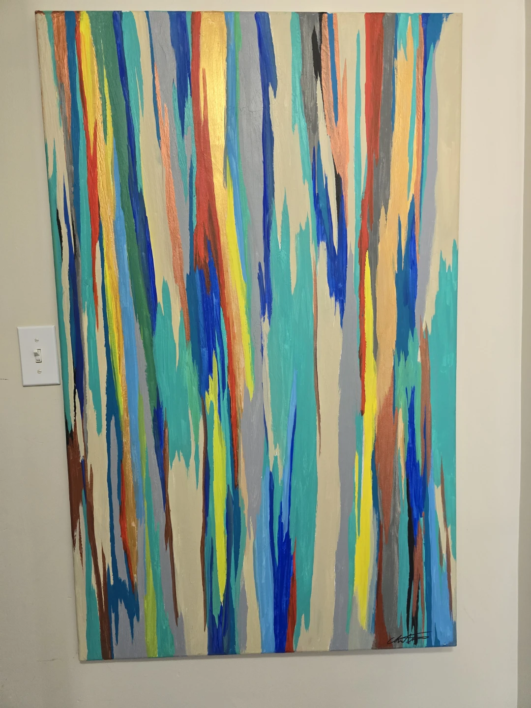 Abstract Vertical Stripe Painting