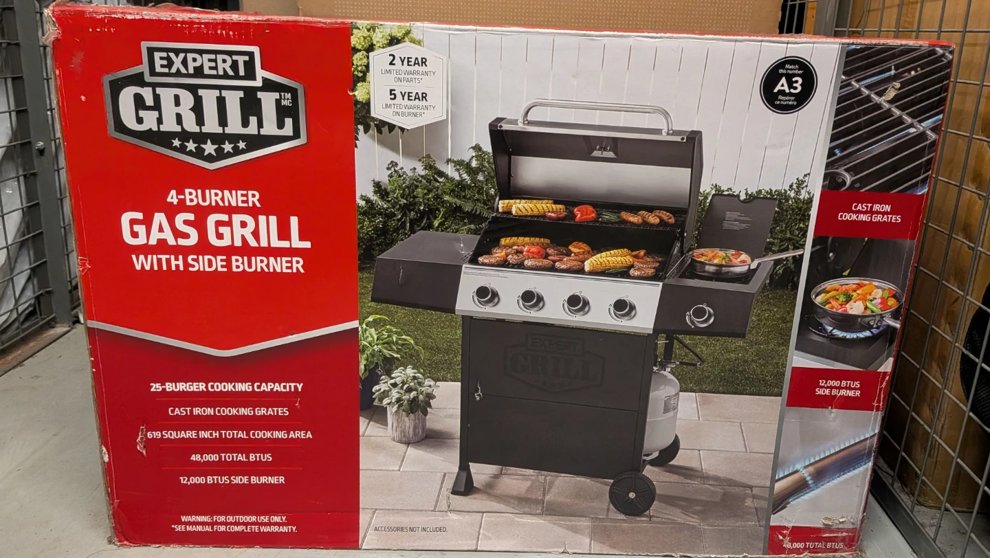 Expert Grill 4-Burner Gas Grill with Side Burner