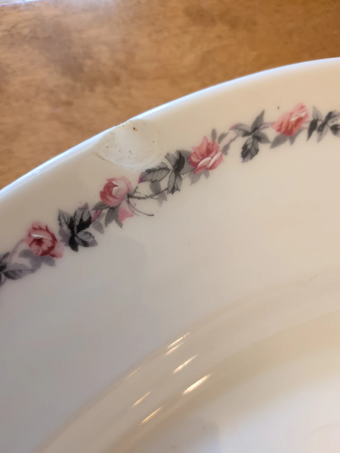 H.T. & C. Ceramic Oval Serving Platter with Floral Trim - photo 2