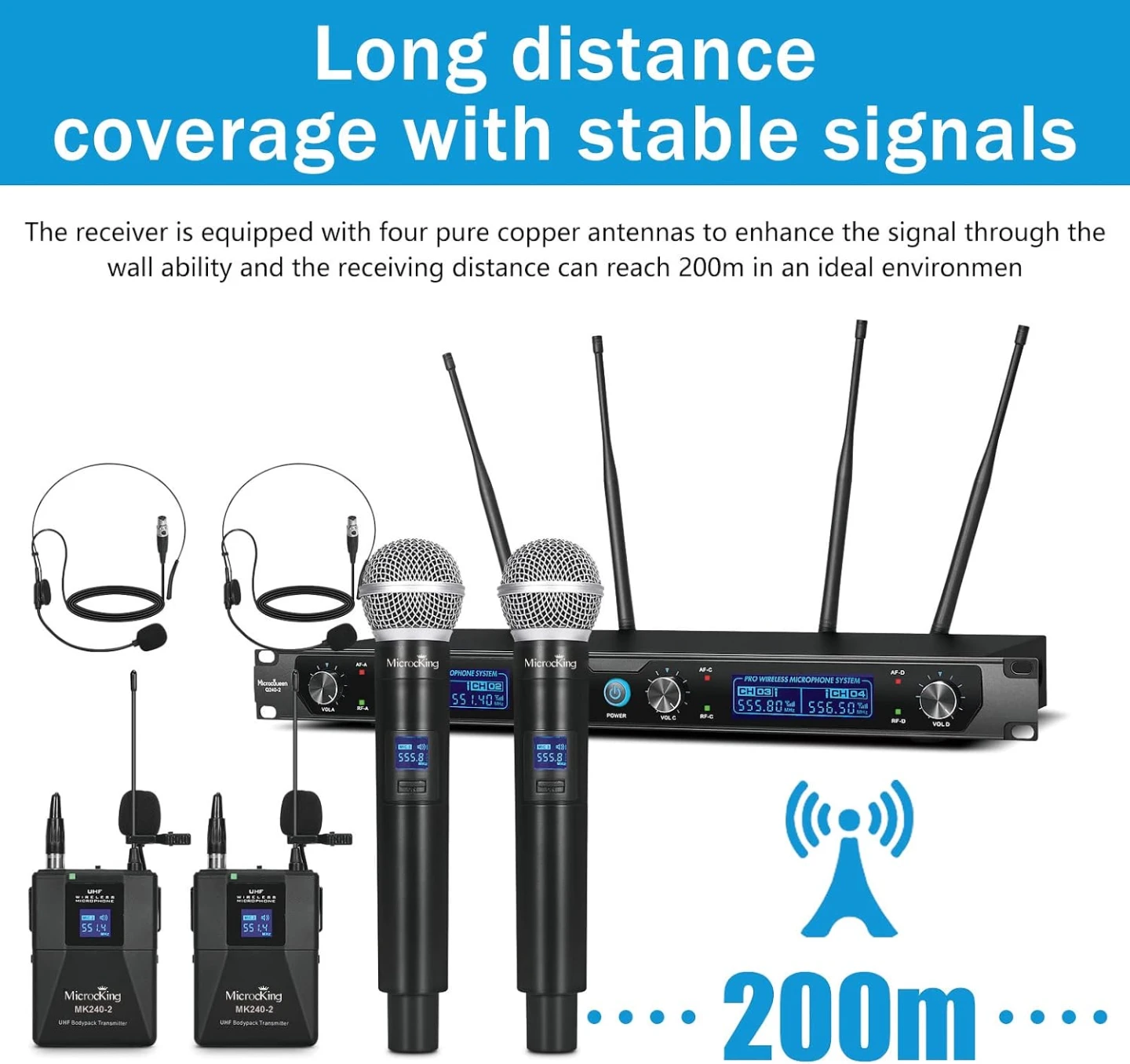Microking MK240-2 Pro Wireless Microphone System - photo 3
