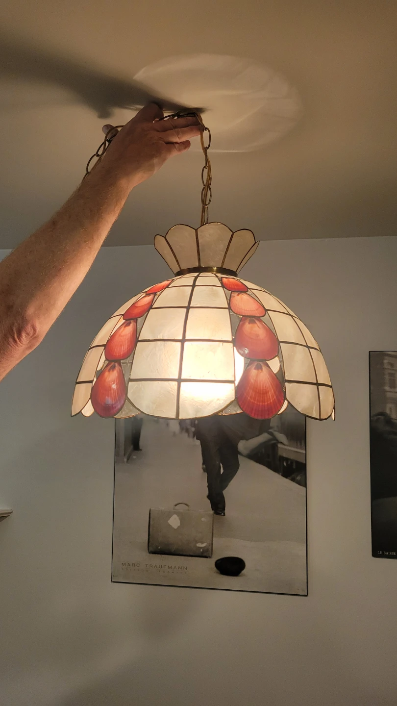 Just plug in!Vintage Capiz Shell Swag light. Coastal - photo 3