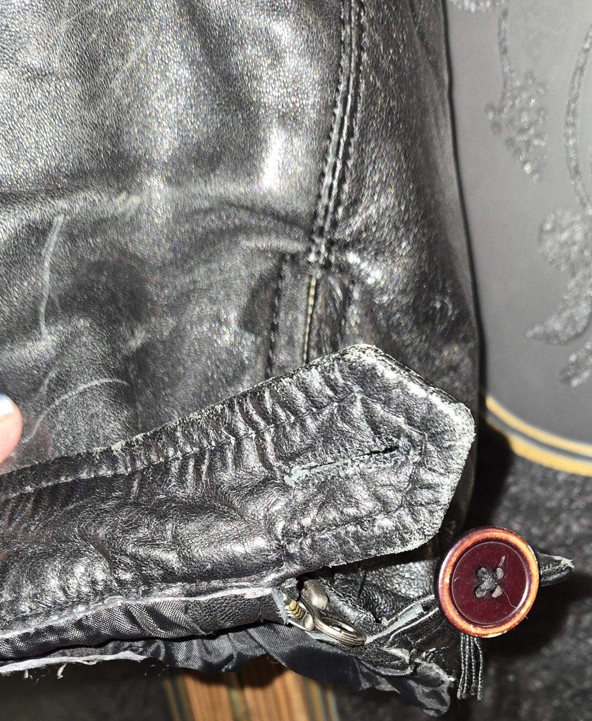 Desigual Black Leather Jacket - Large - photo 4