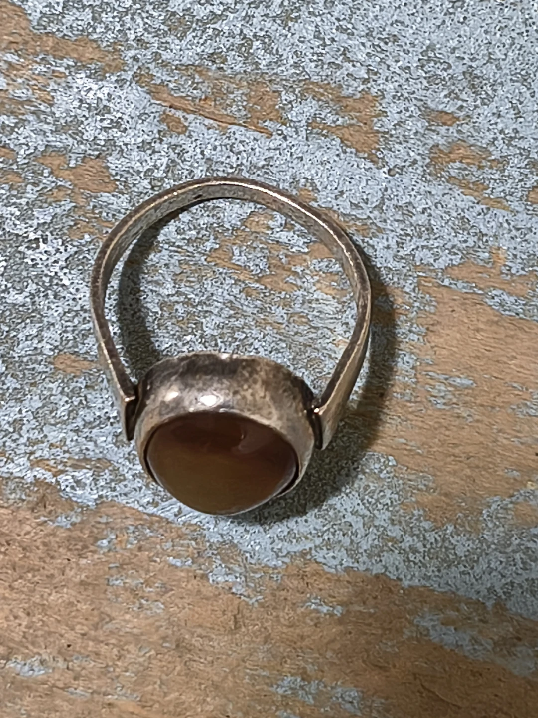 Vintage Oval Brown Cabochon Stone Ring - photo 4