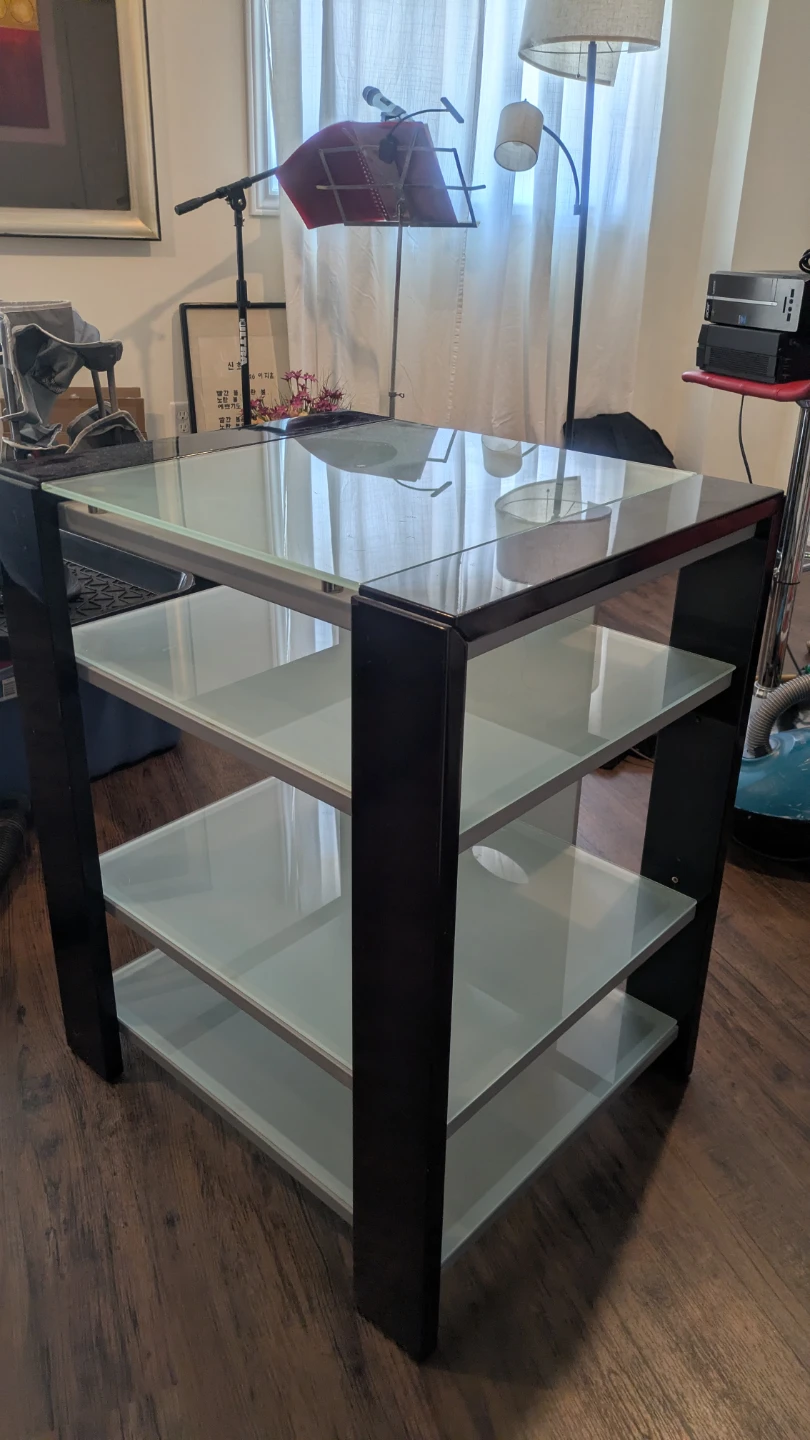 Black Glass Media Stand - photo 2