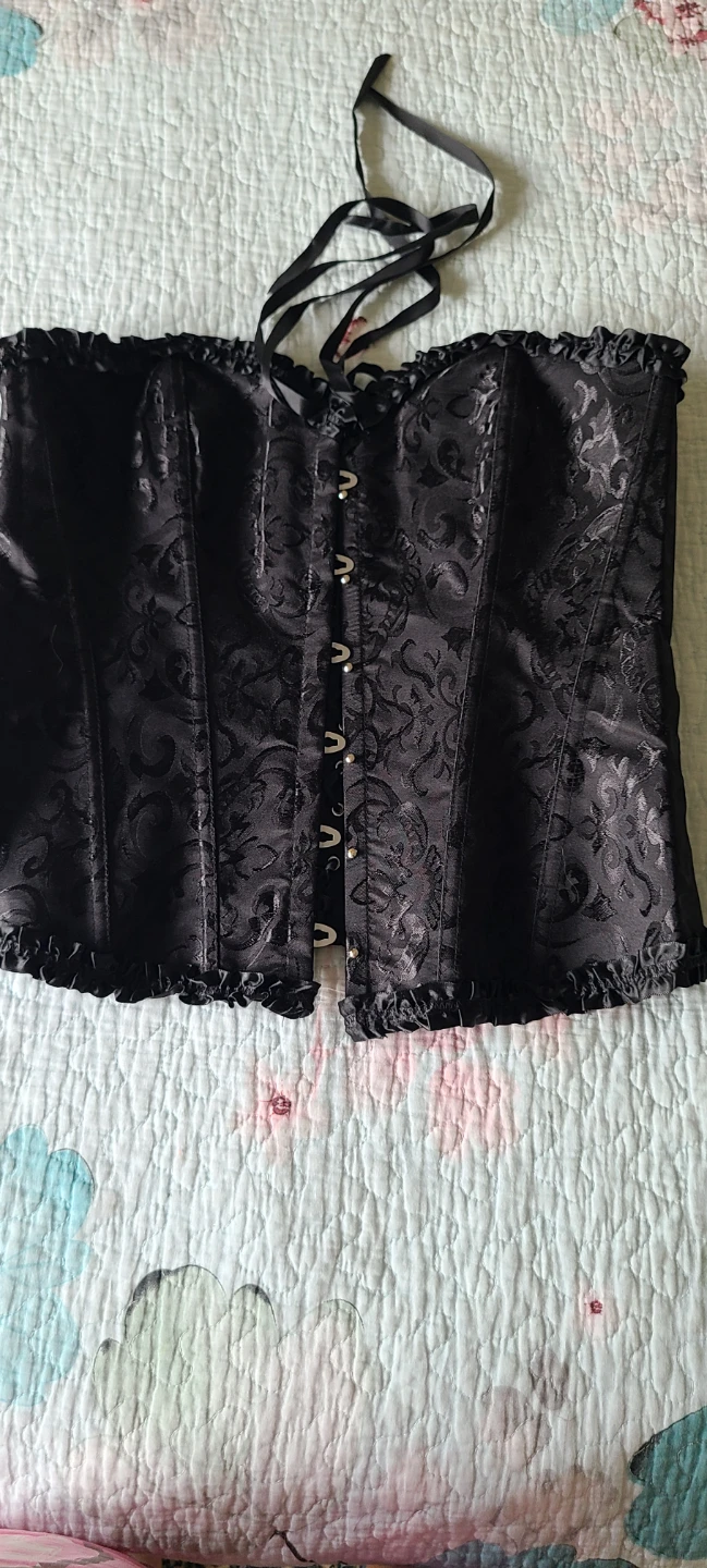 New Black Jacquard Corset