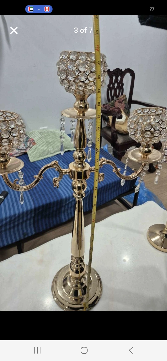 Gold Candelabra with Crystal Accents - photo 4