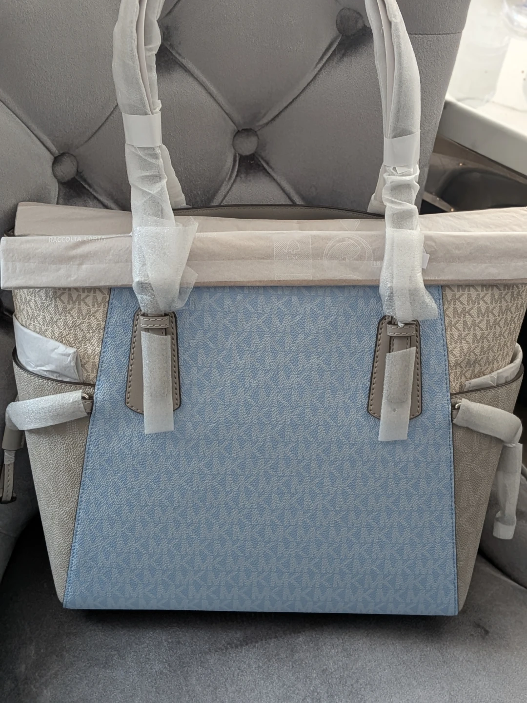 New Michael Kors Tote Bag - Blue/Beige MK Signature - photo 2