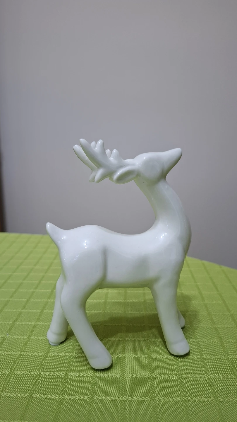 White Porcelain Deer Figurine Set - photo 2