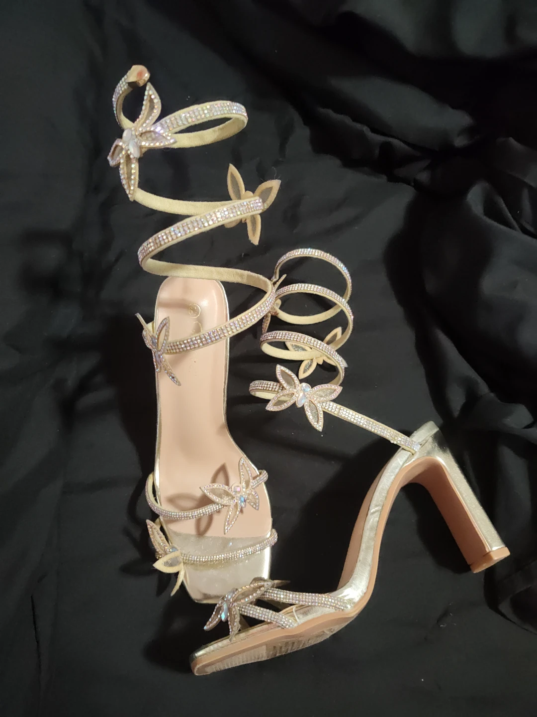 Women's Gold Heeled Sandals - photo 3